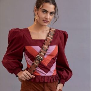 Anthropologie Smocked Puff Sleeve Love the Label